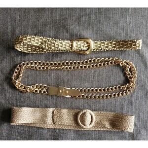 Gold Vintage Belt Lot. Size SMALL. All In EUC.